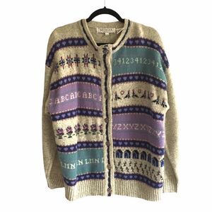 𝅺MUSKOKA LAKES Wool Button Front Cardigan Sweater L